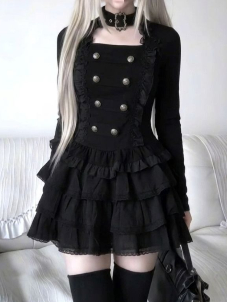 Elastic Lace Trim - Ensemble 2 pièces gothique Harajuku Lolita