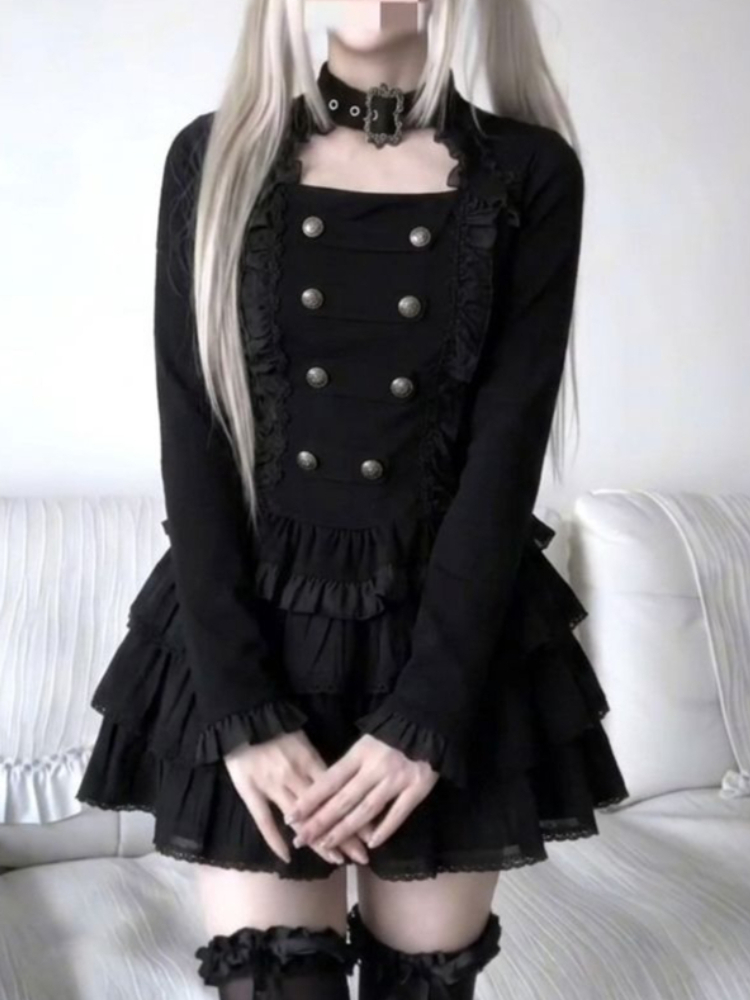 Ensemble 2 pièces gothique Har - Elastic Lace Trim avis et prix