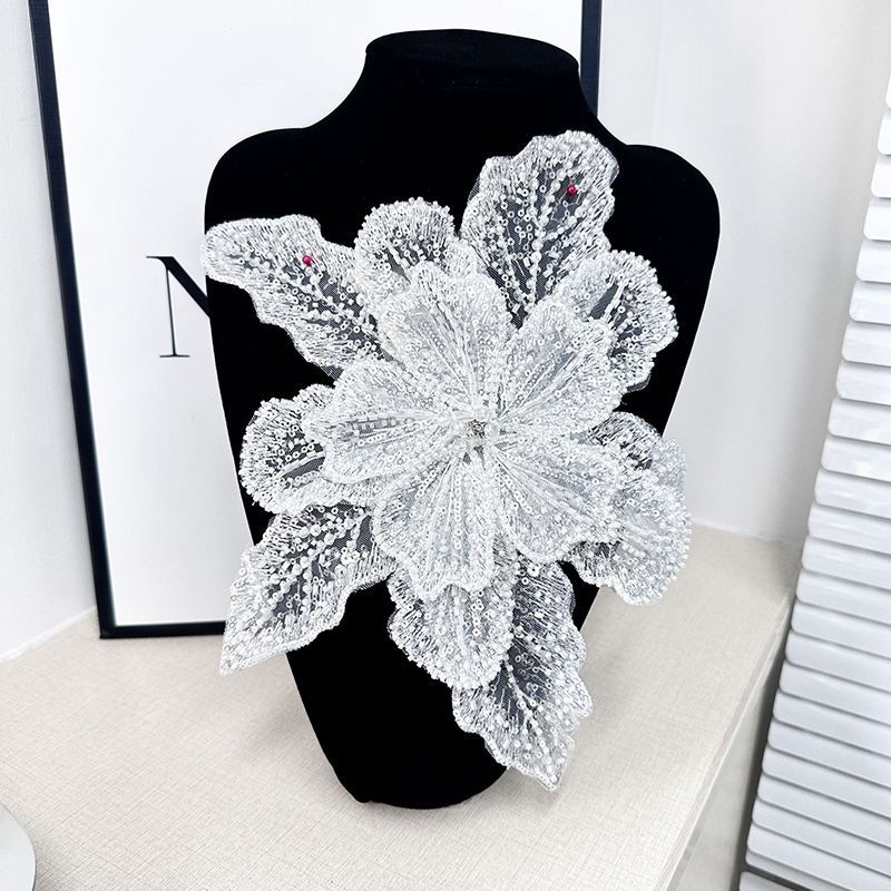 Applique brodée en dentelle bl - Applique Patch Flower avis et prix